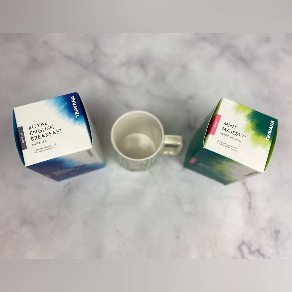 🥳SALE🥳RARE TEAVANA Starbucks Royal English Tea & Mint Majesty Tea + mug - Picture 6 of 15